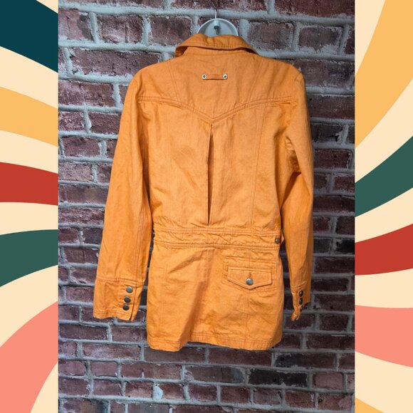 Together Denim Jacket 8 | Vintage 90s Utility Orange Cotton Streetwear Retro - Picture 2 of 8